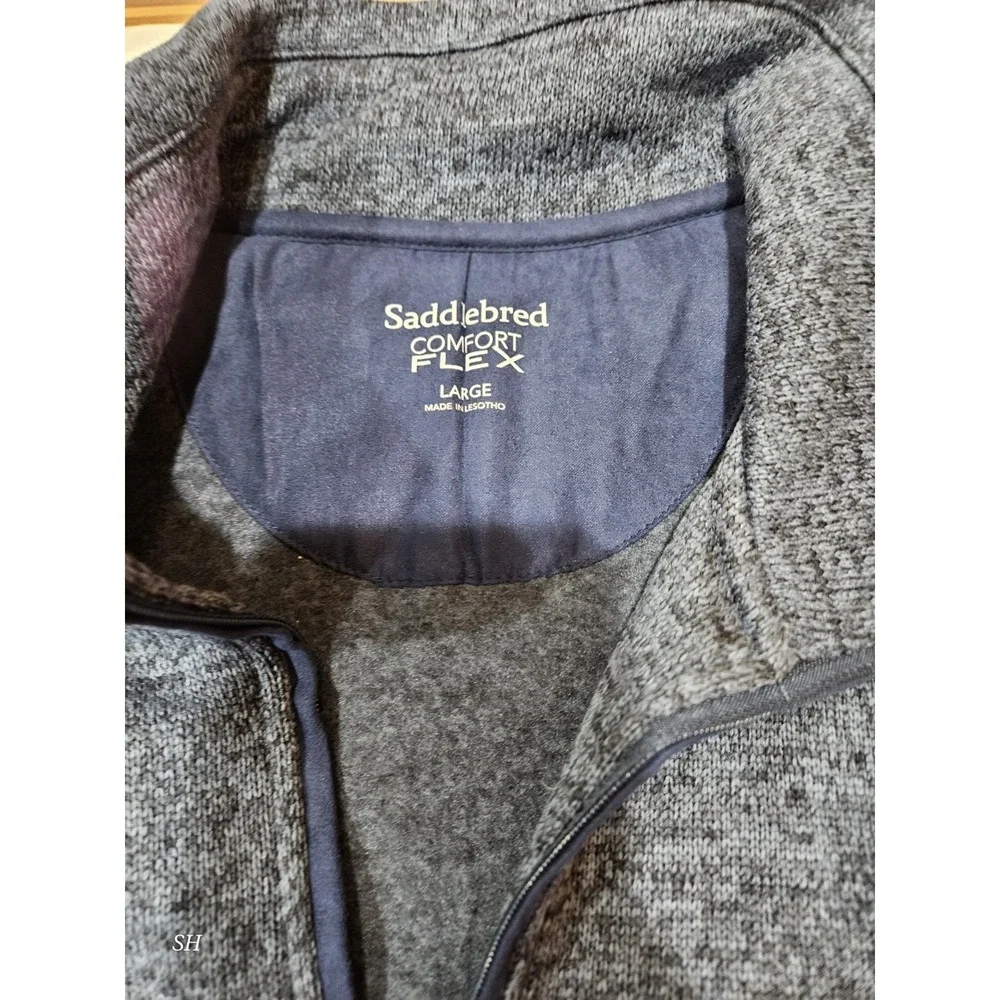Saddlebred Comfort Flex Quarter Zip Pullover Mens Large NWT Peacoat Blue Sweater